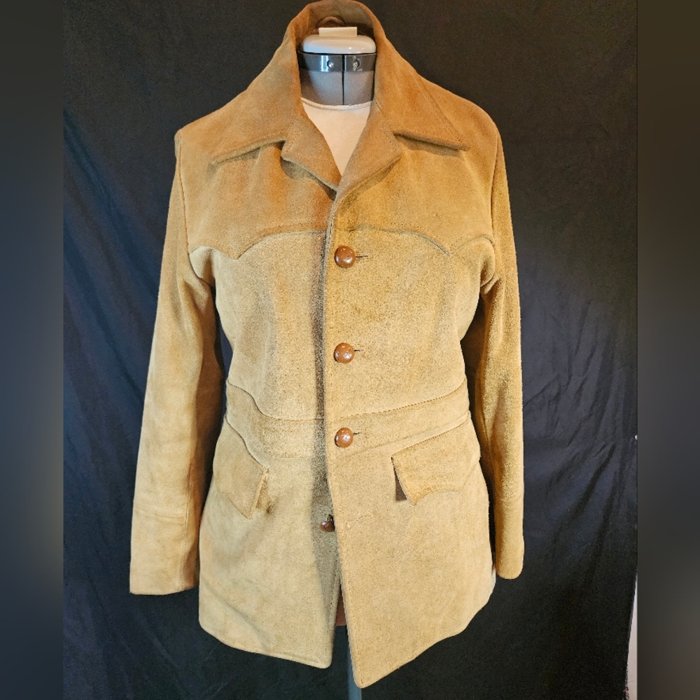 Vintage Pioneer Wear Tan Suede Western Jacket Sz 38